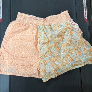 American Eagle Outfitters Peach & Cream Floral Patchwork Shorts